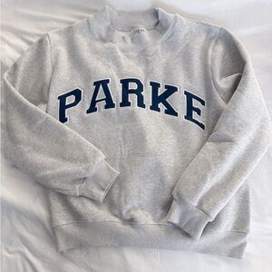 PARKE VARSITY MOCKNECK L/XL GREY AND NAVY